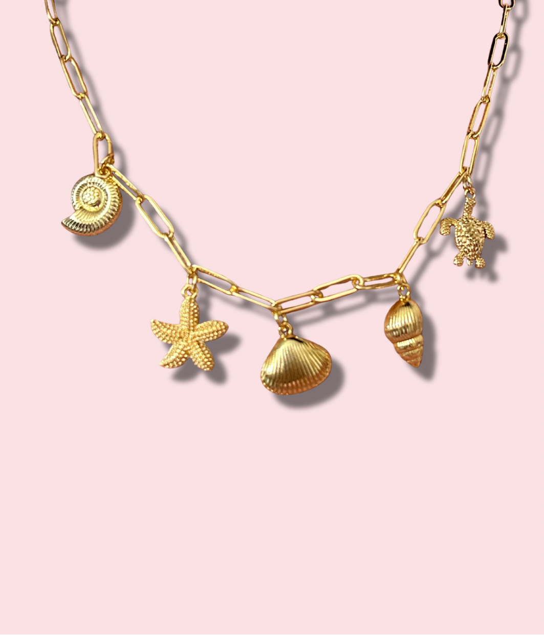 Golden Sea Charms Necklace
