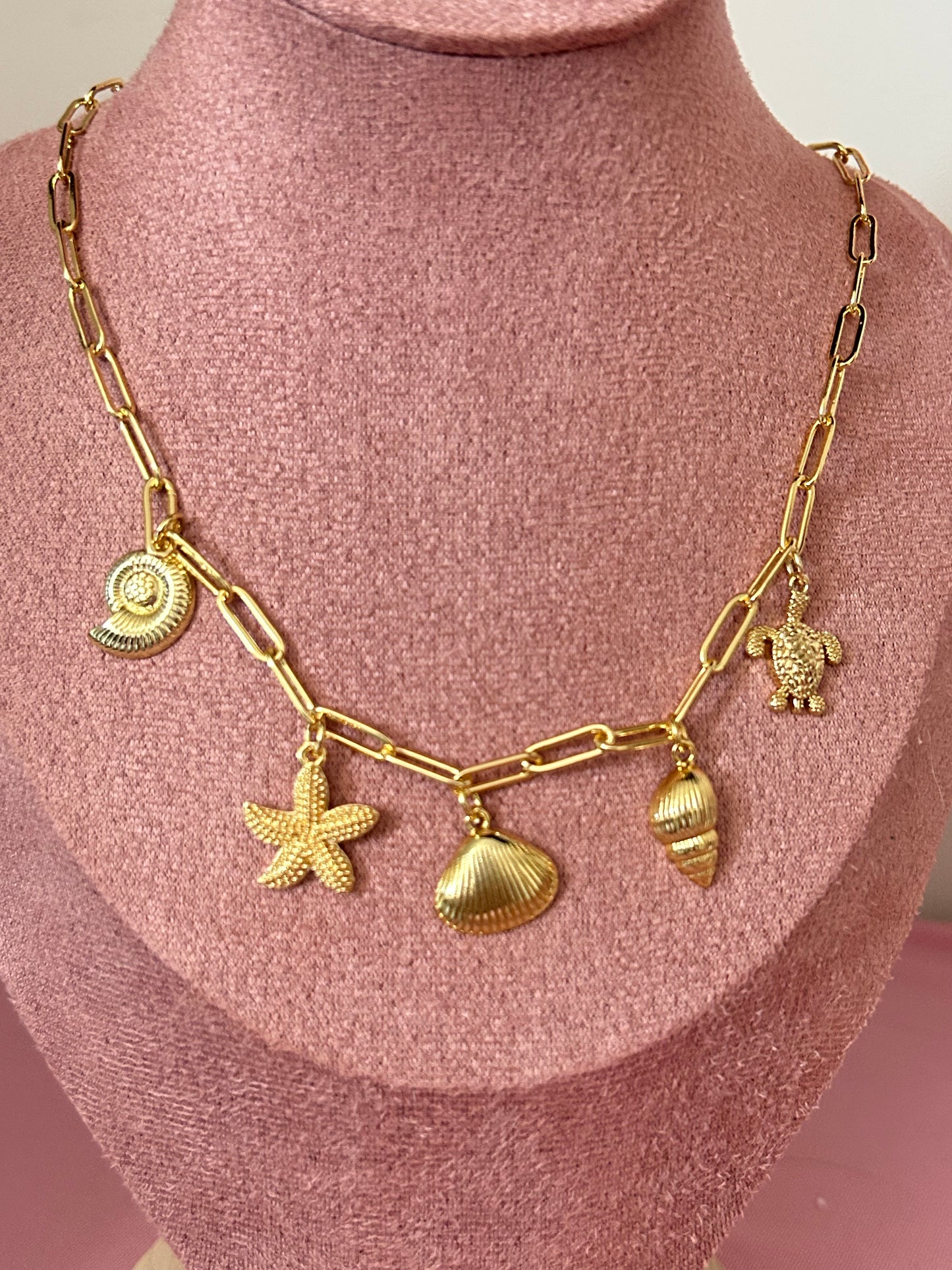 Golden Sea Charms Necklace