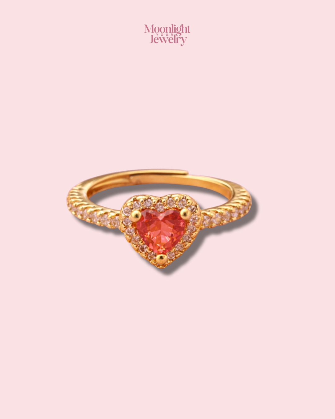 Blush Heart Halo Ring