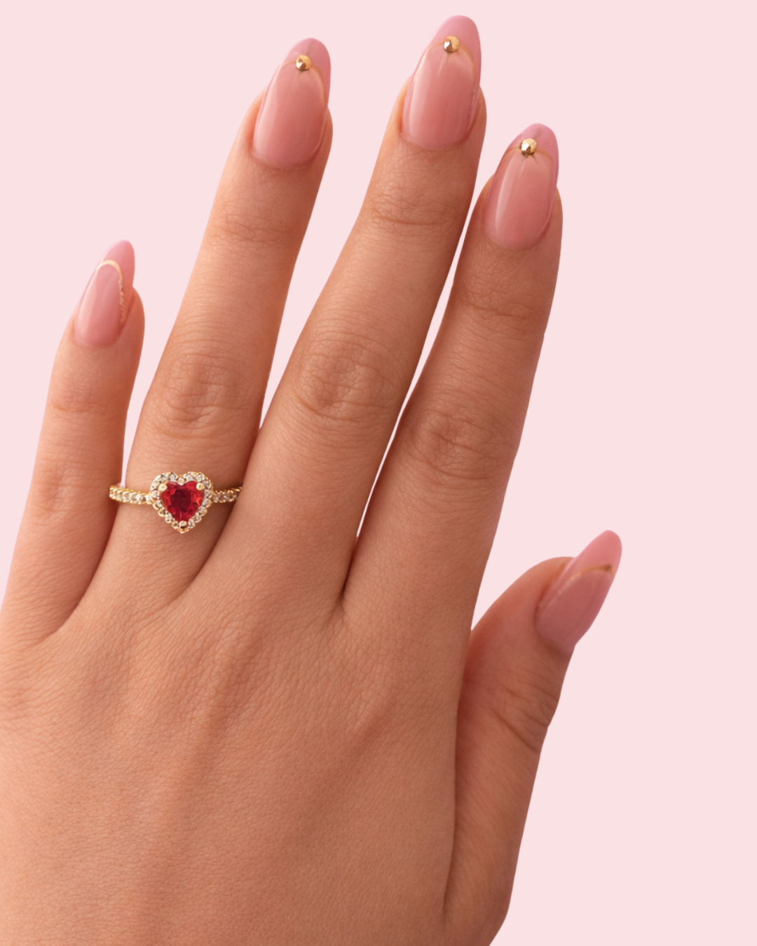 Blush Heart Halo Ring
