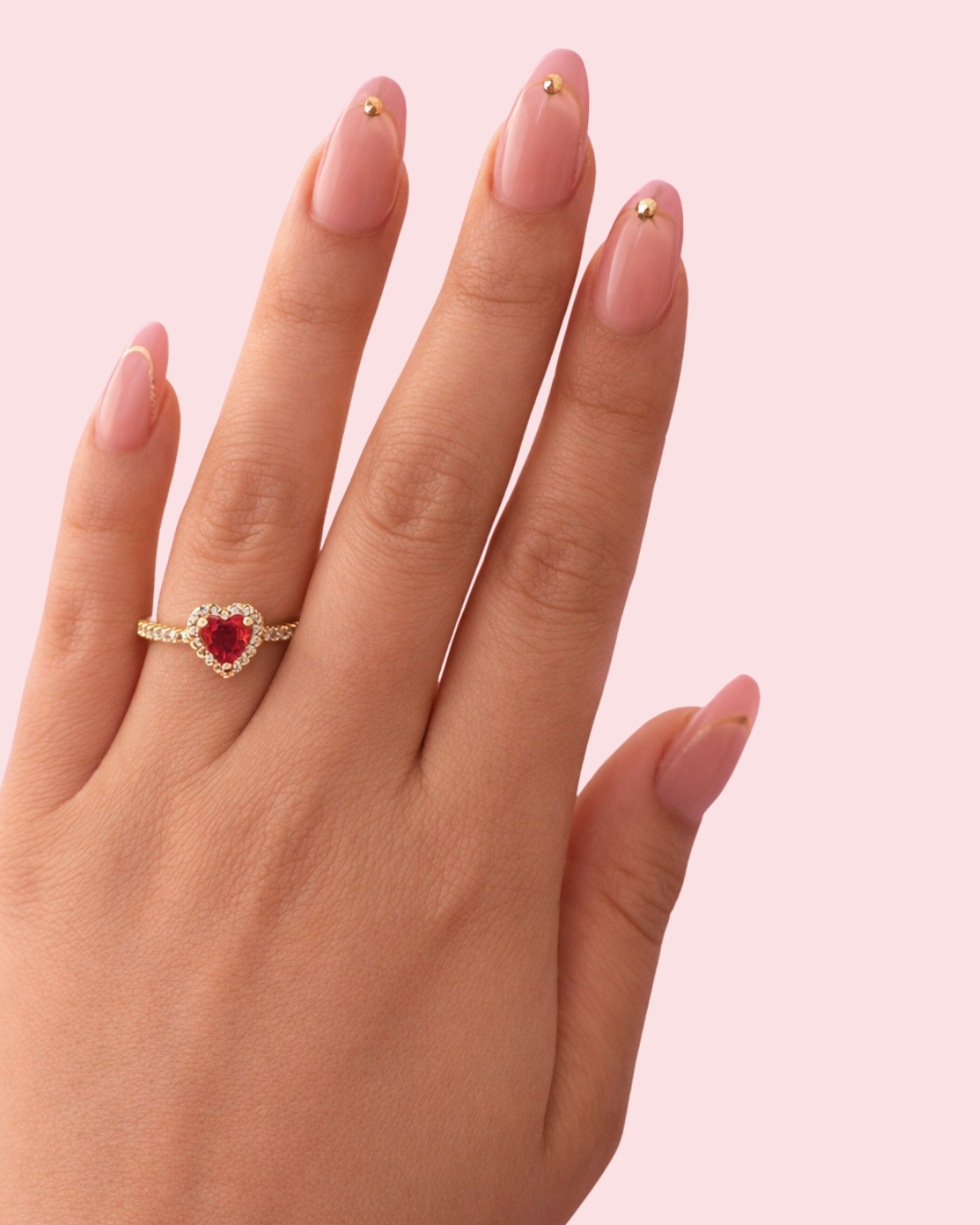 Blush Heart Halo Ring