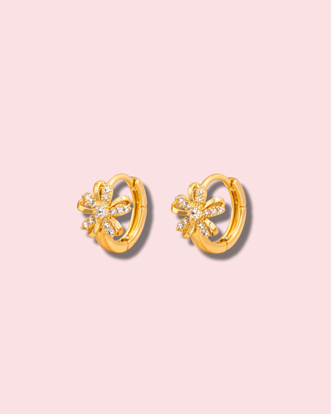Golden Daisy Huggie Earrings